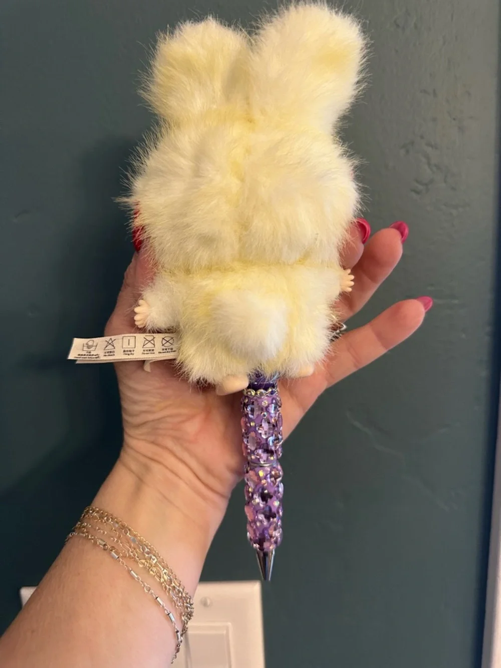 Gorgeous Hand Crafted Pen with an Authentic  Baby Three Bunny as the Focal